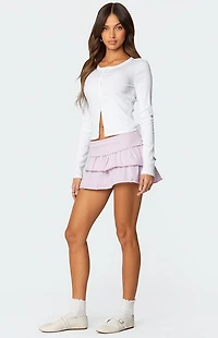 Edikted Lexie Ruffle Striped Mini Skirt