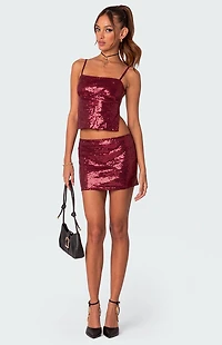 Edikted Cosmo Open Back Sequin Top