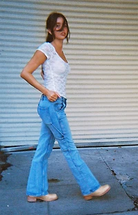 John Galt White Short Sleeve Lace Top