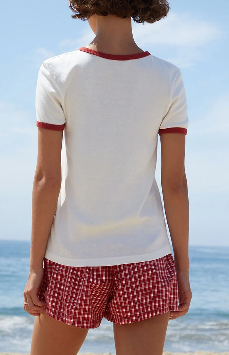 John Galt White Hailie 23 Ringer T-Shirt