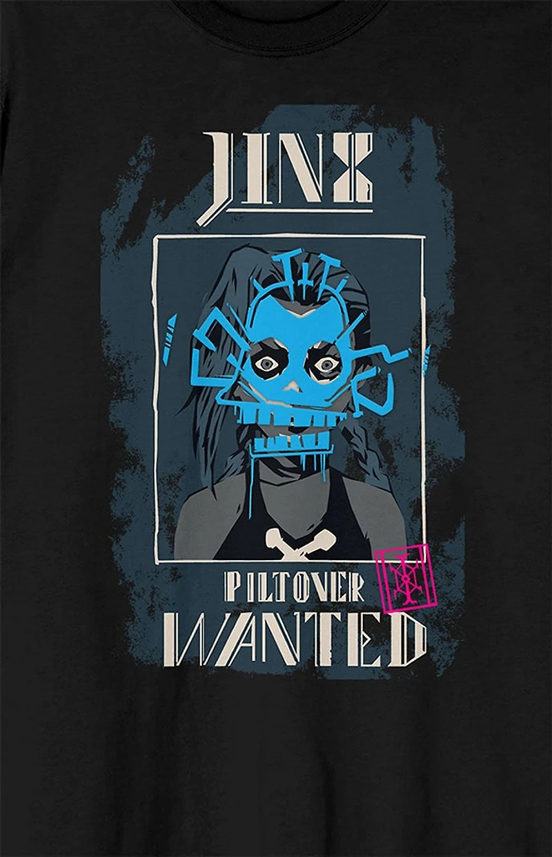 League Of Legends Arcane Jinx Wanted Poster T-Shirt