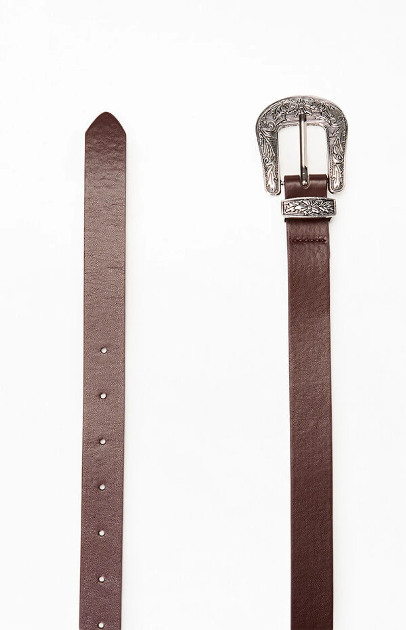 Pacsun Brown Basic Western Buckle Belt
