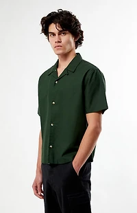 Pacsun Elai Green Linen Camp Shirt