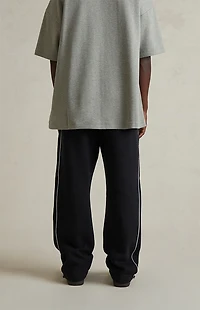 Fear of God ESSENTIALS Jet Black & Cloud White Relaxed Fleece Sweatpants