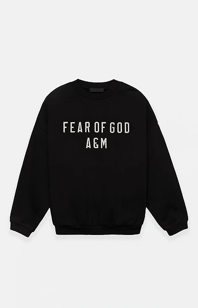 Fear of God ESSENTIALS Black Heavy Fleece Crew Neck Sweatshirt