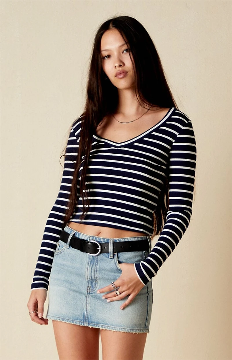 Your Favorite Kylie V-Neck Ribbed Long Sleeve Top