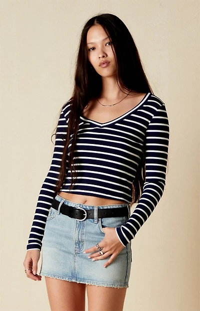 Your Favorite Kylie V-Neck Ribbed Long Sleeve Top