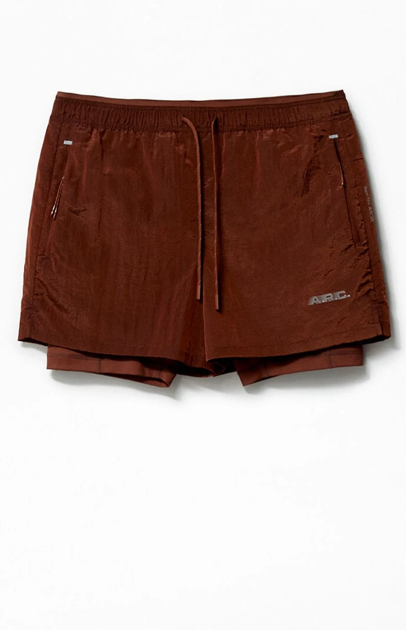 A.R.C. Active Burnt Orange Ripstop Running Shorts