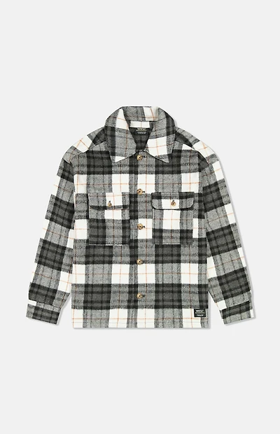 WeSC Chocolate Button Front Flannel Jacket