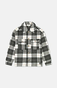 WeSC Chocolate Button Front Flannel Jacket