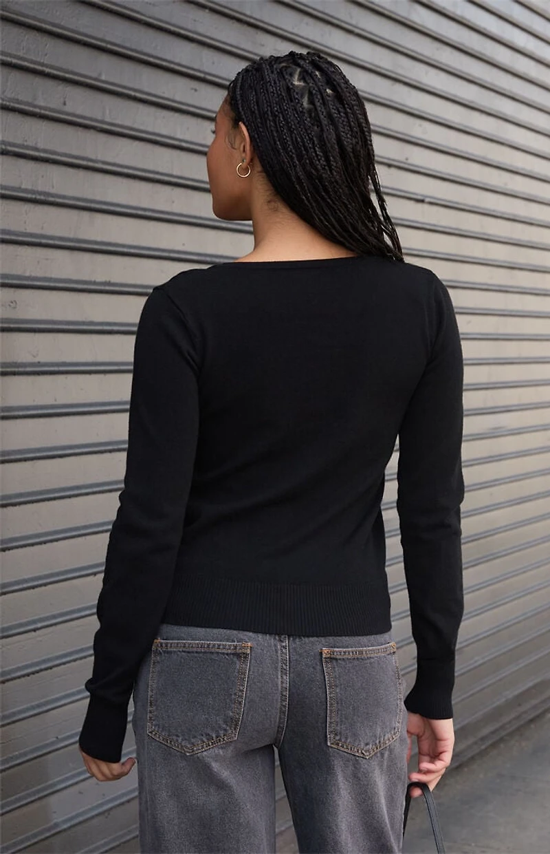 John Galt Black Button Down Cardigan