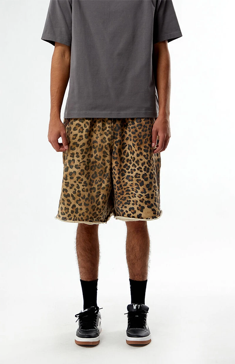 No Tomorrow x Civil Active Leopard Skull Sweat Shorts