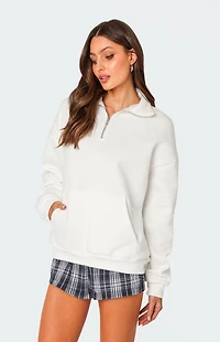 Edikted Oversized Quarter Zip Sweatshirt