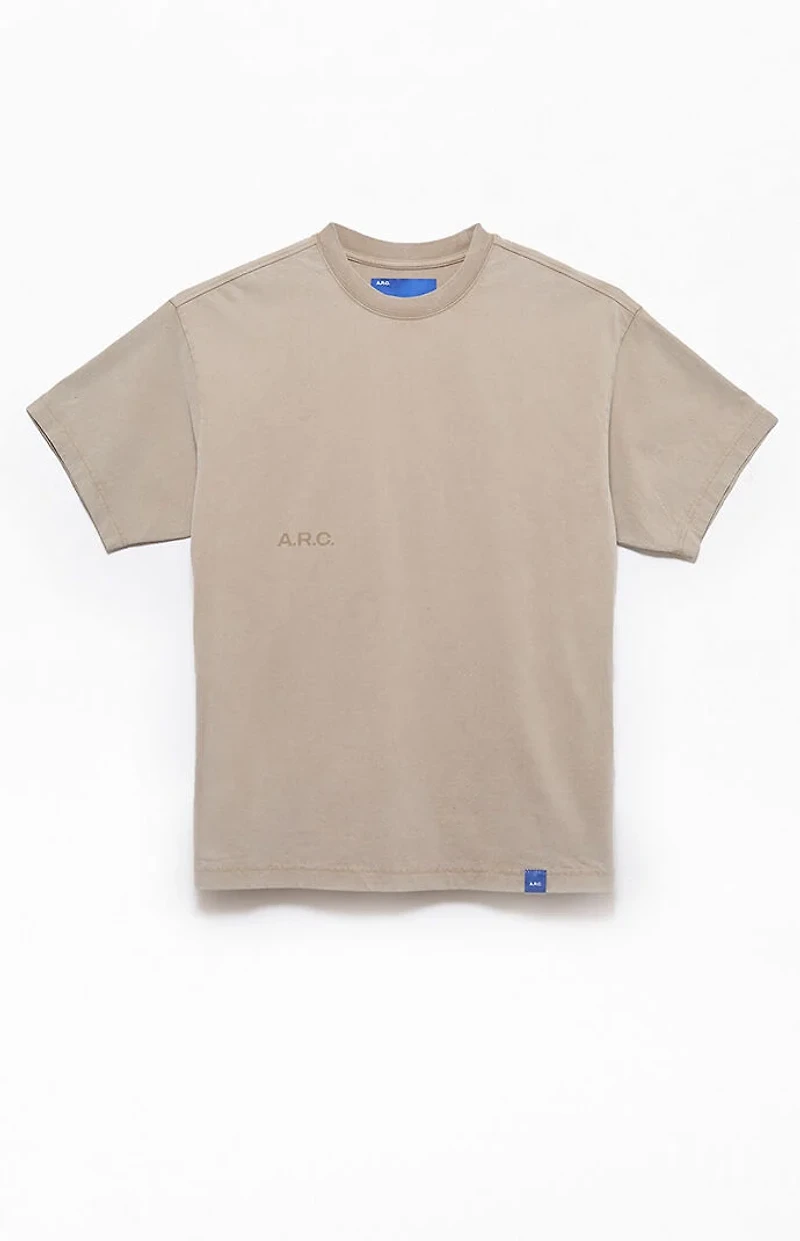 A.R.C. Tan Vintage Wash Heavyweight Oversized T-Shirt