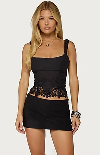 Edikted Jana Lacey Ruched Corset