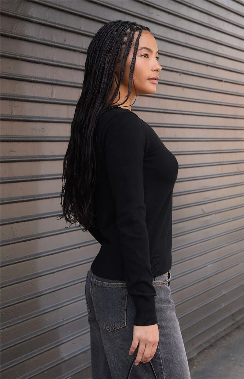 John Galt Black Button Down Cardigan