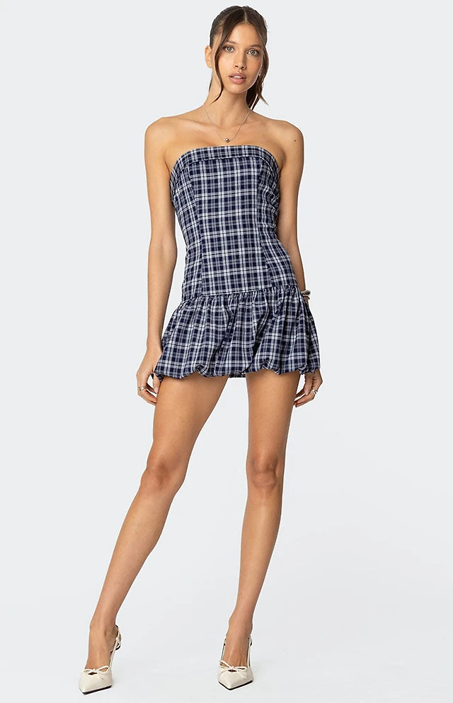 strapless open back dress Adelana Mini Dress White