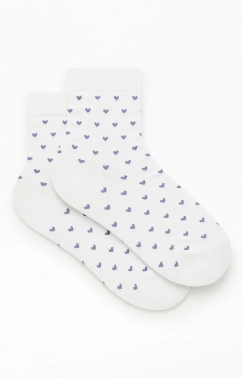 John Galt White & Blue Heart Socks
