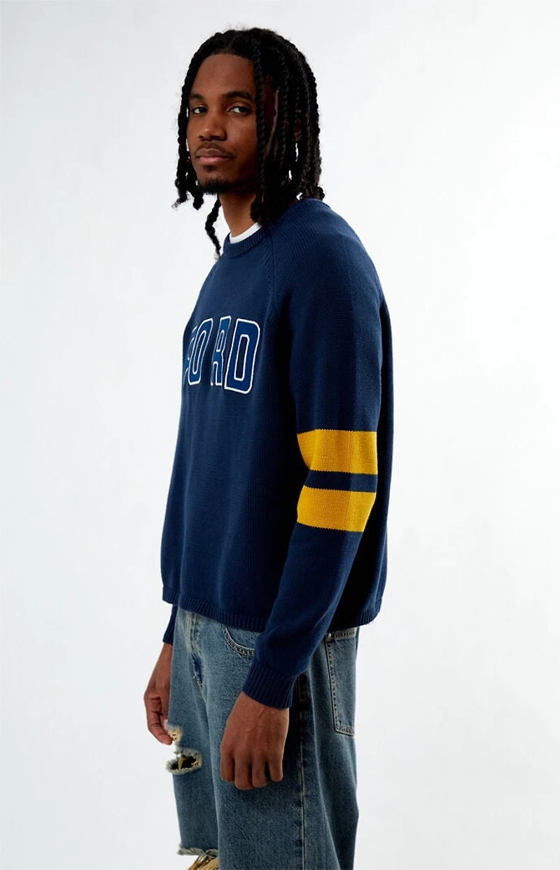 FORD Navy Striped Crew Neck Sweater