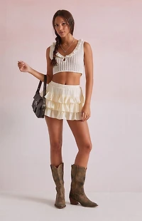 Beverly and Beck Cecily Crochet Cropped Tank Top