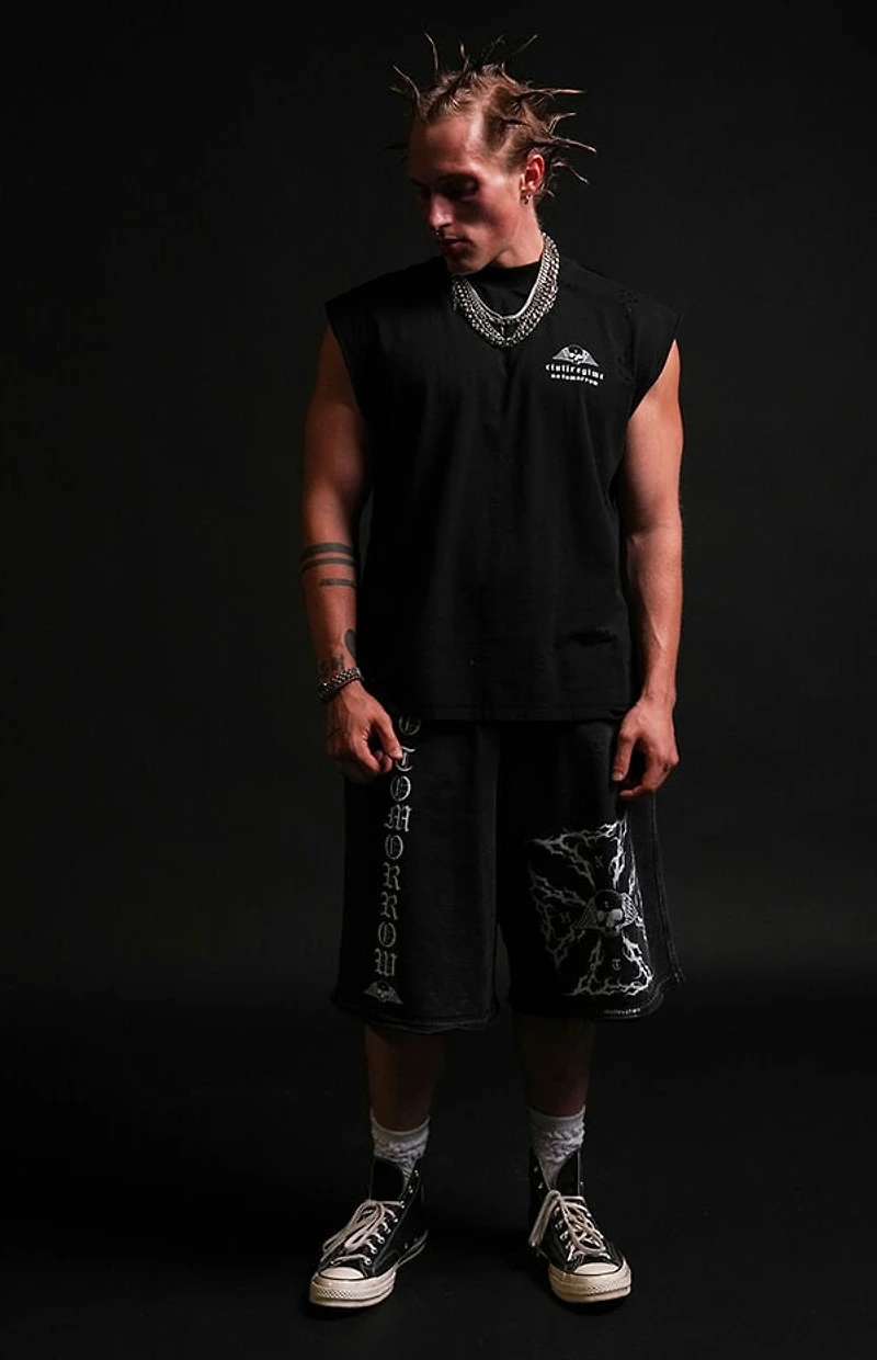 No Tomorrow x Civil Active Iron Skull Sweat Shorts