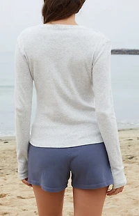 John Galt Silver Tori Basic Long Sleeve Top