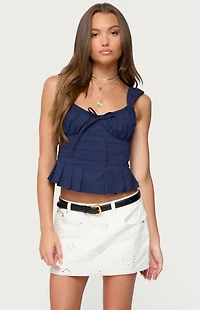 Edikted Tammie Pleated Poplin Top