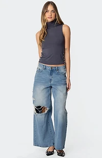 Edikted Coral Turtle Neck Top