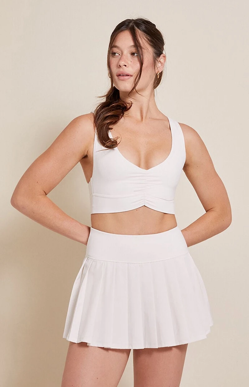 PAC 1980 WHISPER Active Ivory Dropped Waist Pleated Mini Skort