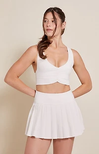 PAC 1980 WHISPER Active Ivory Dropped Waist Pleated Mini Skort