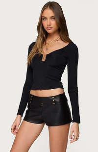 Edikted Soria Ruched Cut Out Top