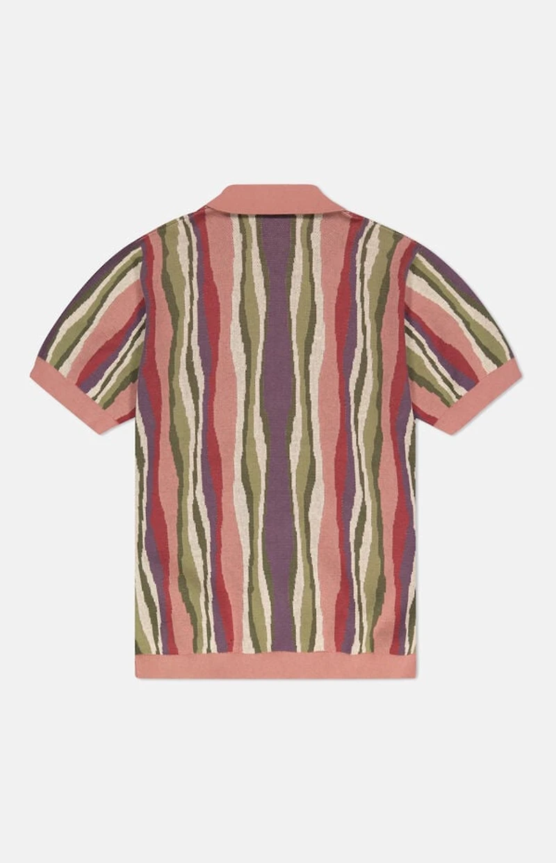 WeSC America Inc Rose Rippled Short Sleeve Polo Cardigan