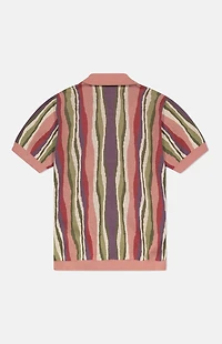 WeSC America Inc Rose Rippled Short Sleeve Polo Cardigan