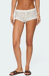 Edikted Elisa Open Knit Shorts