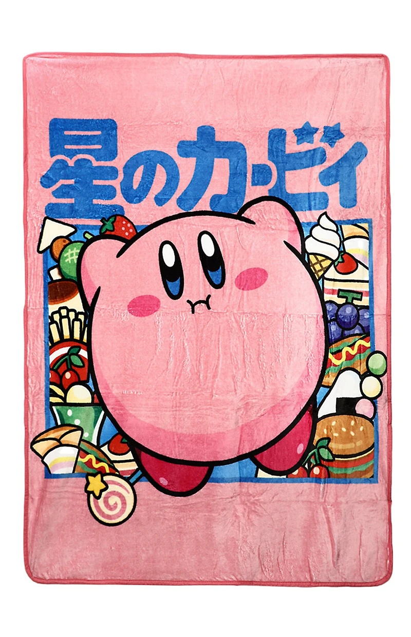 Kirby Character Kanji Throw Blanket