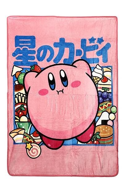 Kirby Character Kanji Throw Blanket