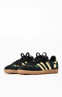 adidas Women's Black & Gold Floral Samba OG Sneakers
