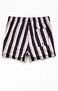 Pacsun Black Striped 4.5'' Swim Trunks