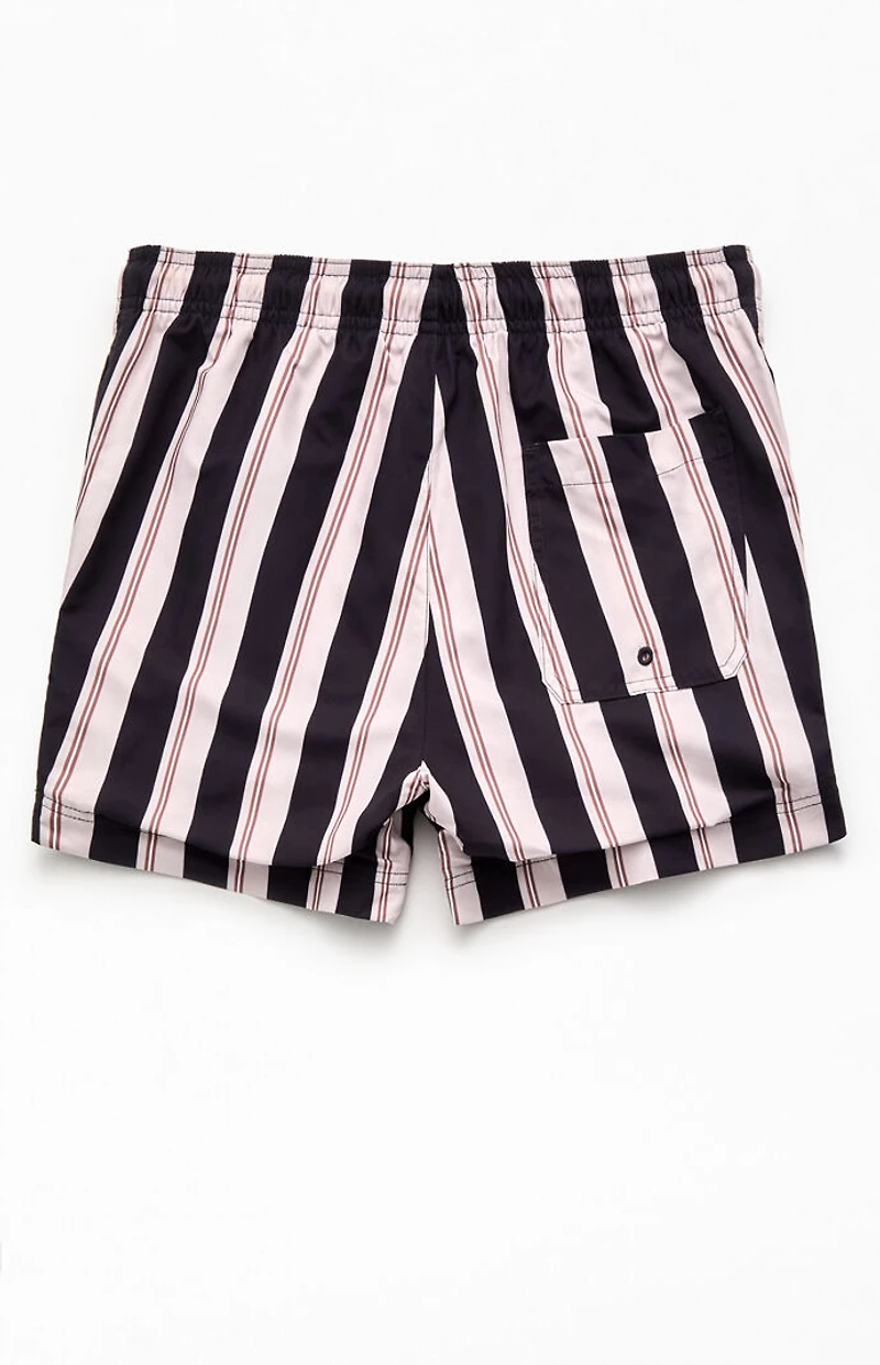 Pacsun Black Striped 4.5'' Swim Trunks