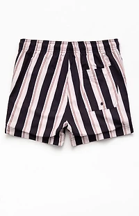 Pacsun Black Striped 4.5'' Swim Trunks