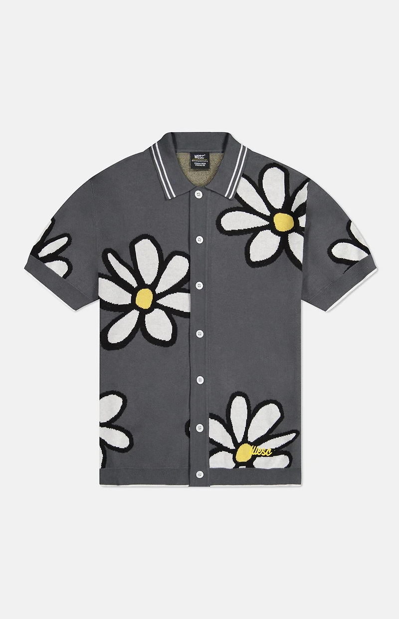 WeSC Asphalt Daisy Short Sleeve Polo Cardigan