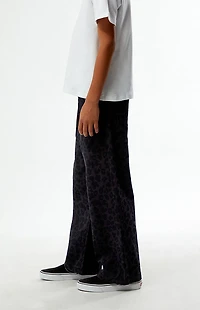Pacsun Kids Leopard Baggy Jeans Black