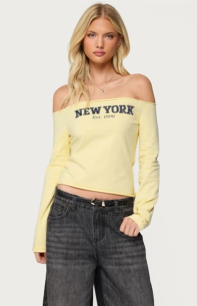 Edikted New York Babe Off Shoulder Top