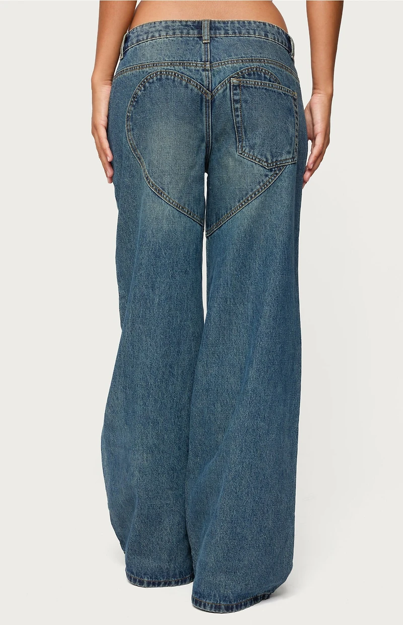 Edikted Heartly Low Rise Straight Leg Jeans