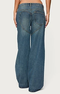 Edikted Heartly Low Rise Straight Leg Jeans
