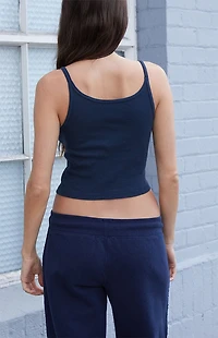 John Galt Navy Beyonca Cropped Tank Top