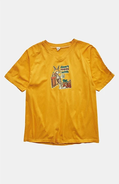 PS VINTAGE 80s Don't Mess With the Kid V-neck Graphic T-Shirt