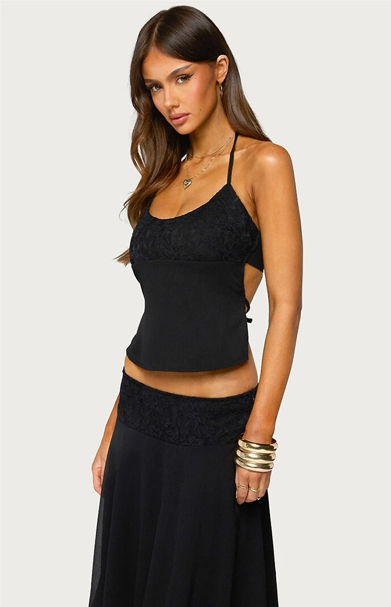 Edikted Evia Lacey Backless Halter Top