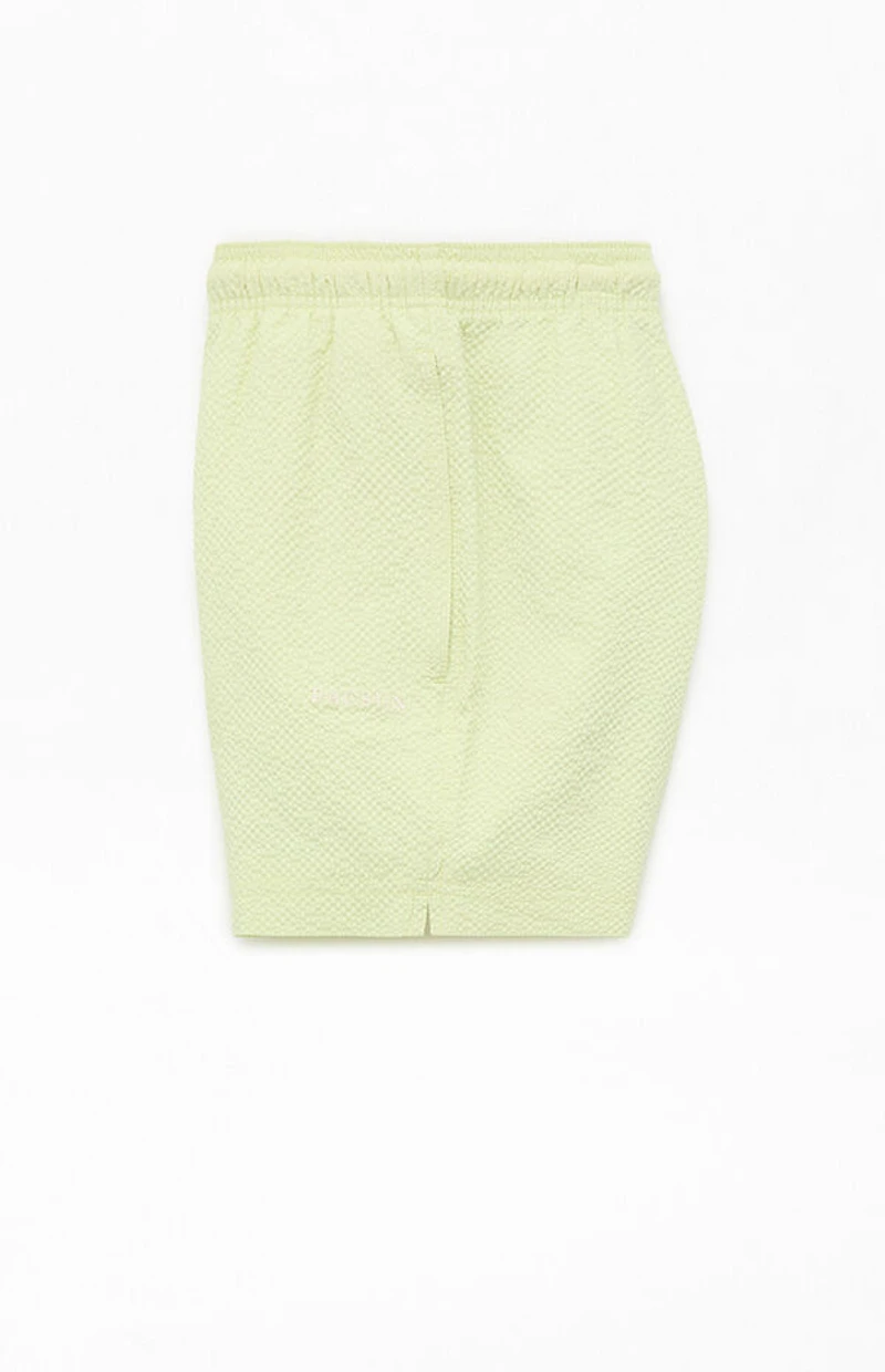 Pacsun Sea Foam Seersucker 4.5" Swim Trunks