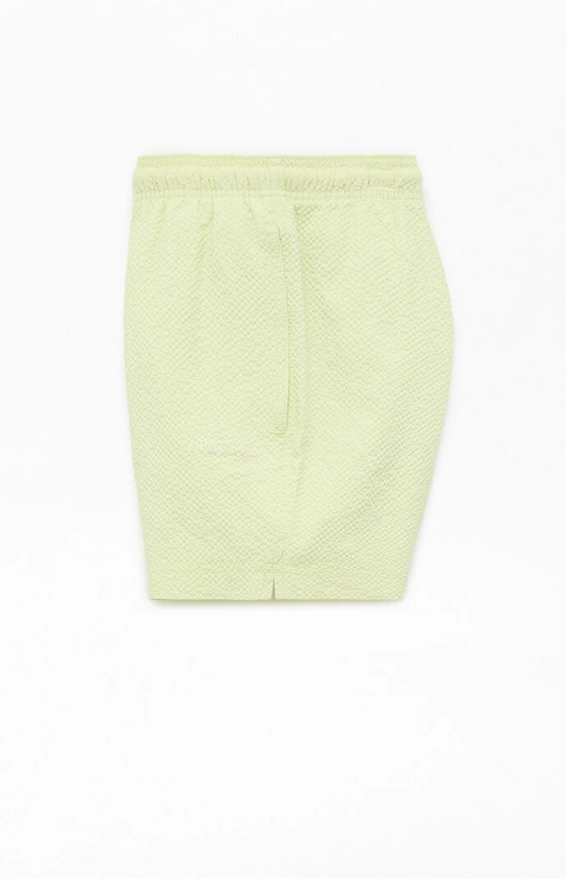 Pacsun Sea Foam Seersucker 4.5" Swim Trunks